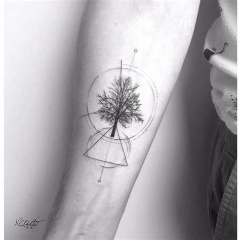 Tree,geometric,fineline | Dövme fikirleri, Dövme, Tattoo