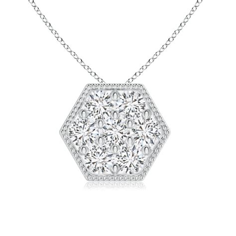 Lab Grown Diamond Hexagon Necklace Pendant | Hexagon necklace, Necklace, Diamond