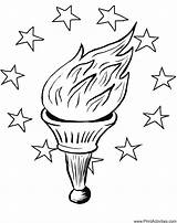 Olympic Torch Coloring Page Sketch sketch template