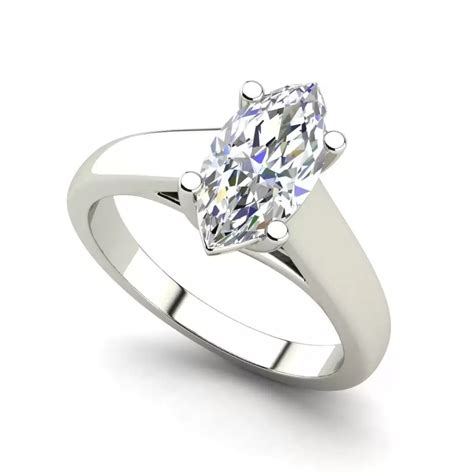 3 Carat VS2 Clarity H Color Marquise Cut Diamond Engagement Ring