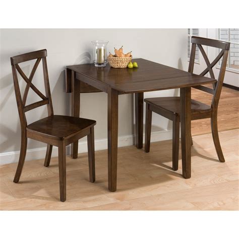 Jofran Taylor 3 Piece Small Drop Leaf Dinette Set | Cross back dining chairs, Small dining room ...