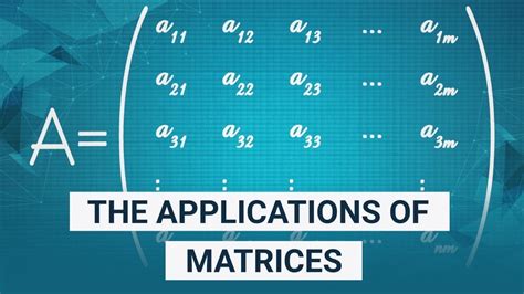 The Applications of Matrices - YouTube