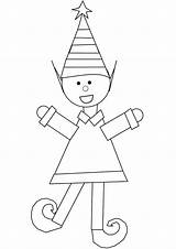 Simple Christmas Elf coloring Page  Download Print Or Color Online sketch template