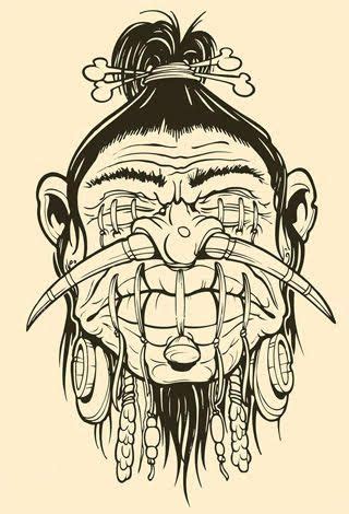 shrunken head | Tattoo art drawings, Tattoo design drawings, Art sketches