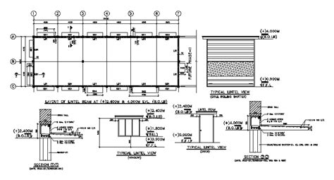 A control room lintel beam detail of polyvinyl plant has given in this Autocad DWG drawing file ...