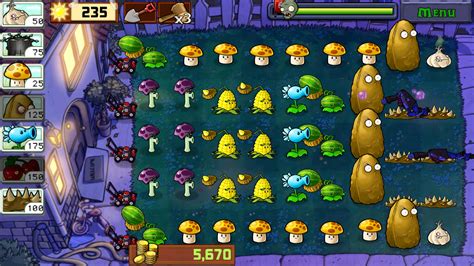 [PvZ1] Rate my nighttime survival mode setup, with every plot filled ...