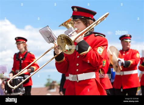 Trombone player in marching band Stock Photo, Royalty Free Image: 41885488 - Alamy