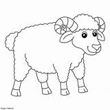 Smiling Sheep coloring Page sketch template