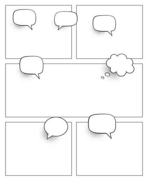 Charts and Printables: Comic Strip Template : Speech Bubbles 5 Panel