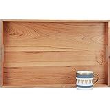 Amazon.com: MAGIGO 22 x 14 Inches Large Rectangle Walnut Wood Ottoman Tray with Handles, Serve ...