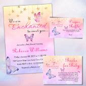 We Are Enchanted To Meet You Butterfly Baby Shower Invitation | Zazzle