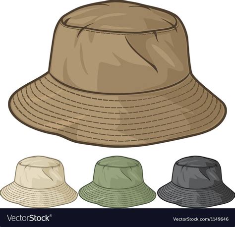 Bucket hat collection Royalty Free Vector Image , #Sponsored, #collection, #hat, #Bucket, # ...