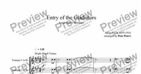 Entry of the Gladiators [Trumpet duet + pno] - Sheet Music PDF file