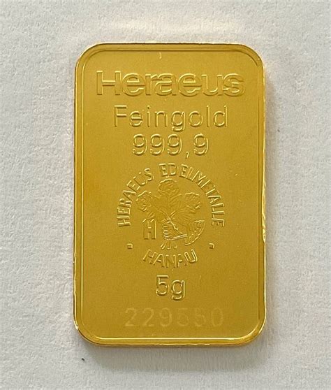 5 grams - Gold .999 - Heraeus - Catawiki