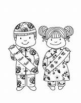 Chinoise Coloriage Imprimer Tracht Tradicional Ausmalbild Chinois  sketch template