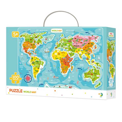 Map of the World 100 Piece Puzzle – Purple Cow Toys