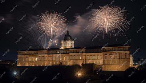 Premium AI Image | Fireworks over the vatican in rome