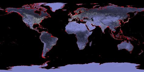 Si le niveau des océans monte de 6 mètres • PopulationData.net