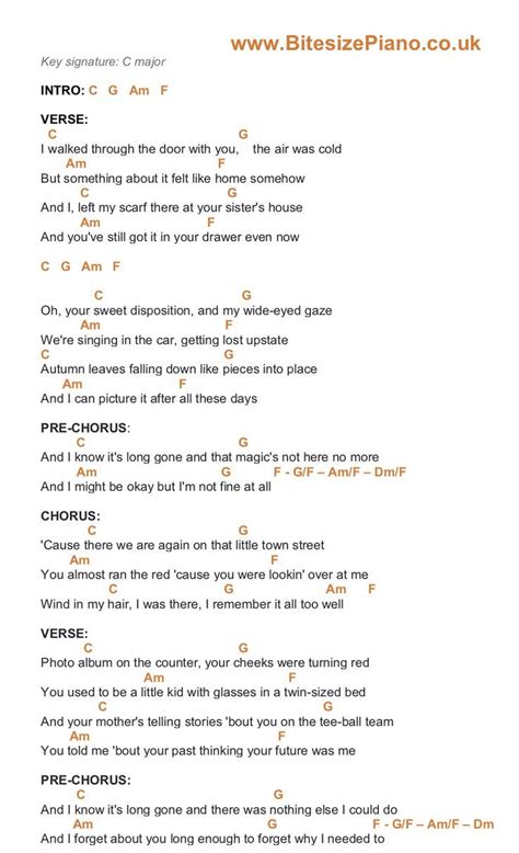 All Too Well - Taylor Swift Piano Chords Lyrics | Guitar chords and lyrics, Ukulele chords songs ...