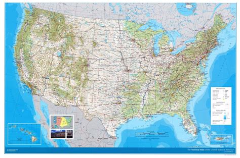Large detailed road and topographical map of the USA | USA | Maps of the USA | Maps collection ...