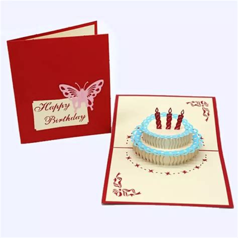 HAPPY BIRTHDAY, POP Up Card, 3D Birthday cake, Greeting Cards for all occasion $10.50 - PicClick