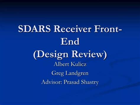 PPT - SDARS Receiver Front-End (Design Review) PowerPoint Presentation ...