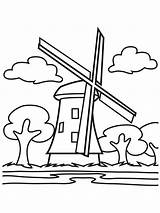 Windmill coloring Pages sketch template