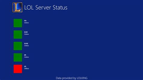 LOL Server Status for Windows 8 and 8.1