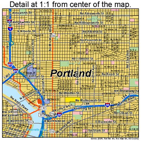 Portland Oregon Street Map 4159000