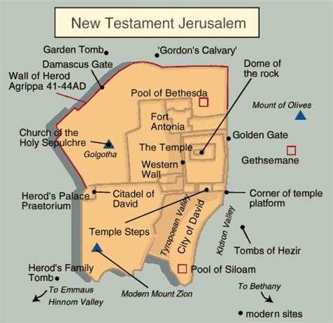 Jerusalem Map During Time of Jesus in New Testament | Jerusalem map, Bible mapping, Bible facts