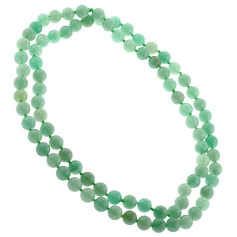 Beautiful Genuine Green Aventurine Necklace - Knotted - 8mm Beads - 32 ...