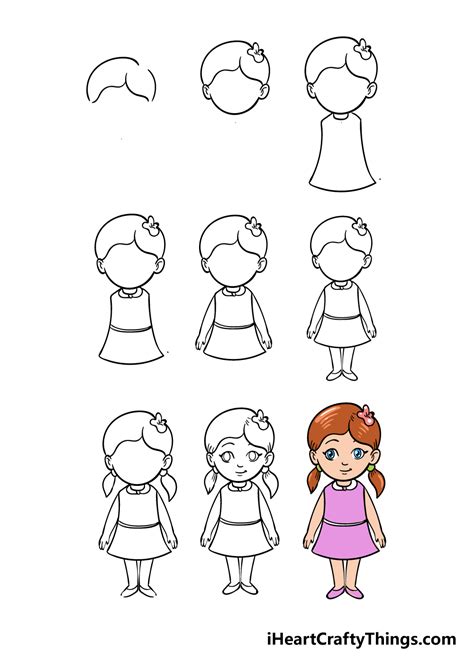 Cartoon Girl Drawing - How To Draw A Cartoon Girl Step By Step