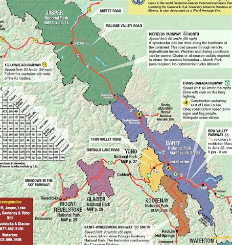 √ Banff National Park Tourist Map