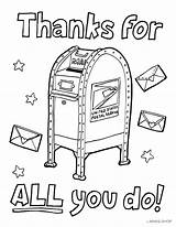 Mail Carrier Coloring Page sketch template