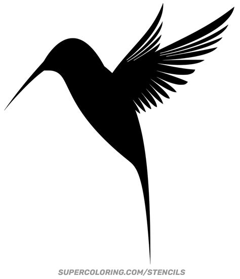 Hummingbird Stencil | Free Printable Papercraft Templates