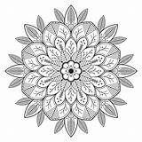 Mandala With Leaves And Flowers  Coloring Pages For Kids sketch template