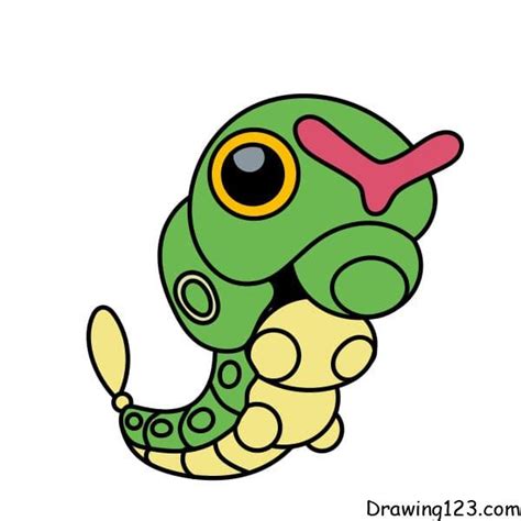 Drawing-pokemon-caterpie-step8 イラスト