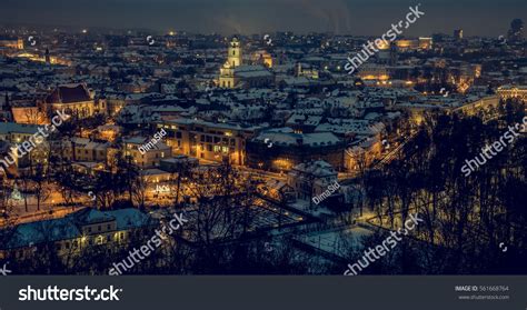 Night Panorama Vilnius Old Town Hill Stock Photo 561668764 | Shutterstock