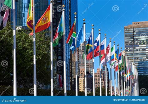 Flags of the United Nations Member States in Front of the UN ...