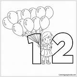 The Twelve Balloons Coloring Page  Free Printable Pages sketch template