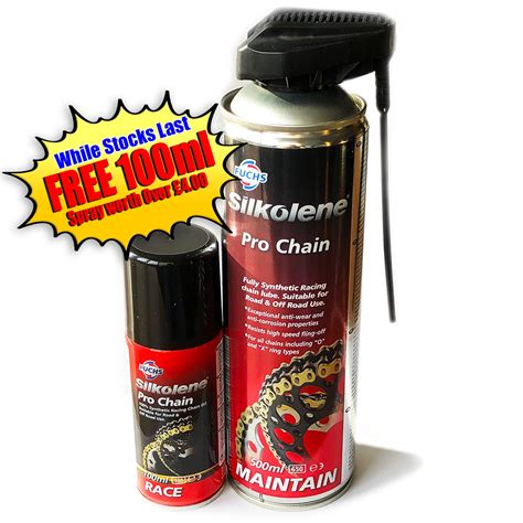 Silkolene Pro Chain Lube Fully Synthetic Chain Lubricant 500ml PLUS ...