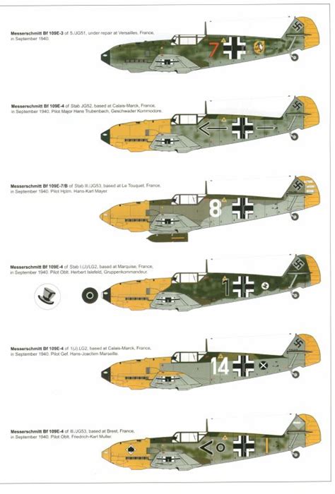 Messerschmitt bf-109e camouflage & markings 1940 | A Military Photo & Video Website