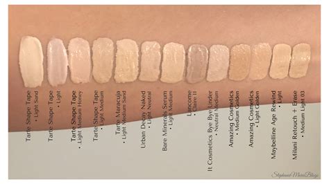 Tarte Shape Tape Swatches • Light Medium Under Eye Concealer Comparison