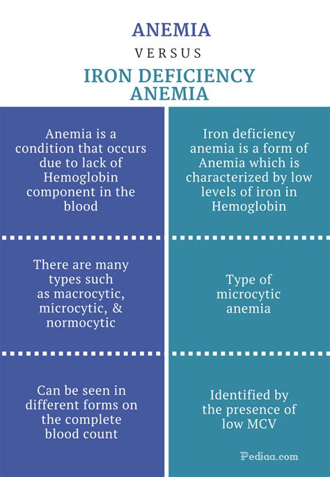 Difference Between Anemia and Iron Deficiency | Clinical Features, Causes, Signs and Symptoms ...