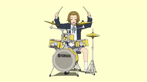 Download Ritsu Tainaka Rocking Out on Drums in K-On! Wallpaper ...