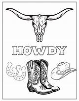 Howdy Coloring Page Western Kids Adult  sketch template