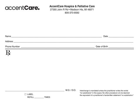 5.5.x6.75 RX Pads Horizontal Prescription Pads -Tamper Resistant – RFS-AccentCare-Forms