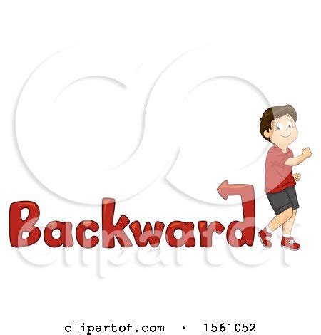 Clipart of a Boy Walking Backwards, with Text - Royalty Free Vector Illustration by BNP Design ...