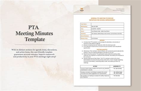 PTA Meeting Minutes Template - Google Docs, Word | Template.net