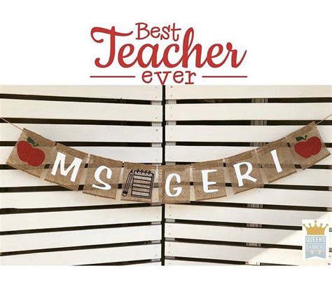 Teacher Banner Classroom Banner Teacher Gifts Teacher Desk - Etsy